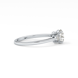 Round Cut 1.03 Carat Moissanite Ring – Three Stones Setting in Gold