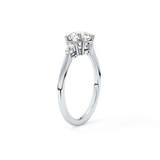 Round Cut 1.03 Carat Moissanite Ring – Three Stones Setting in Gold
