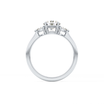 Round Cut 1.03 Carat Moissanite Ring – Three Stones Setting in Gold