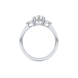 Round Cut 1.03 Carat Moissanite Ring – Three Stones Setting in Gold