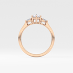 Pear Cut 0.86 Carat Moissanite Ring – Three Stones Setting in Gold