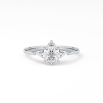 Pear Cut 0.86 Carat Moissanite Ring – Three Stones Setting in Gold