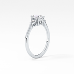 Pear Cut 0.86 Carat Moissanite Ring – Three Stones Setting in Gold