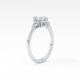 Pear Cut 0.86 Carat Moissanite Ring – Three Stones Setting in Gold