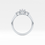 Pear Cut 0.86 Carat Moissanite Ring – Three Stones Setting in Gold