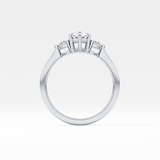 Pear Cut 0.86 Carat Moissanite Ring – Three Stones Setting in Gold