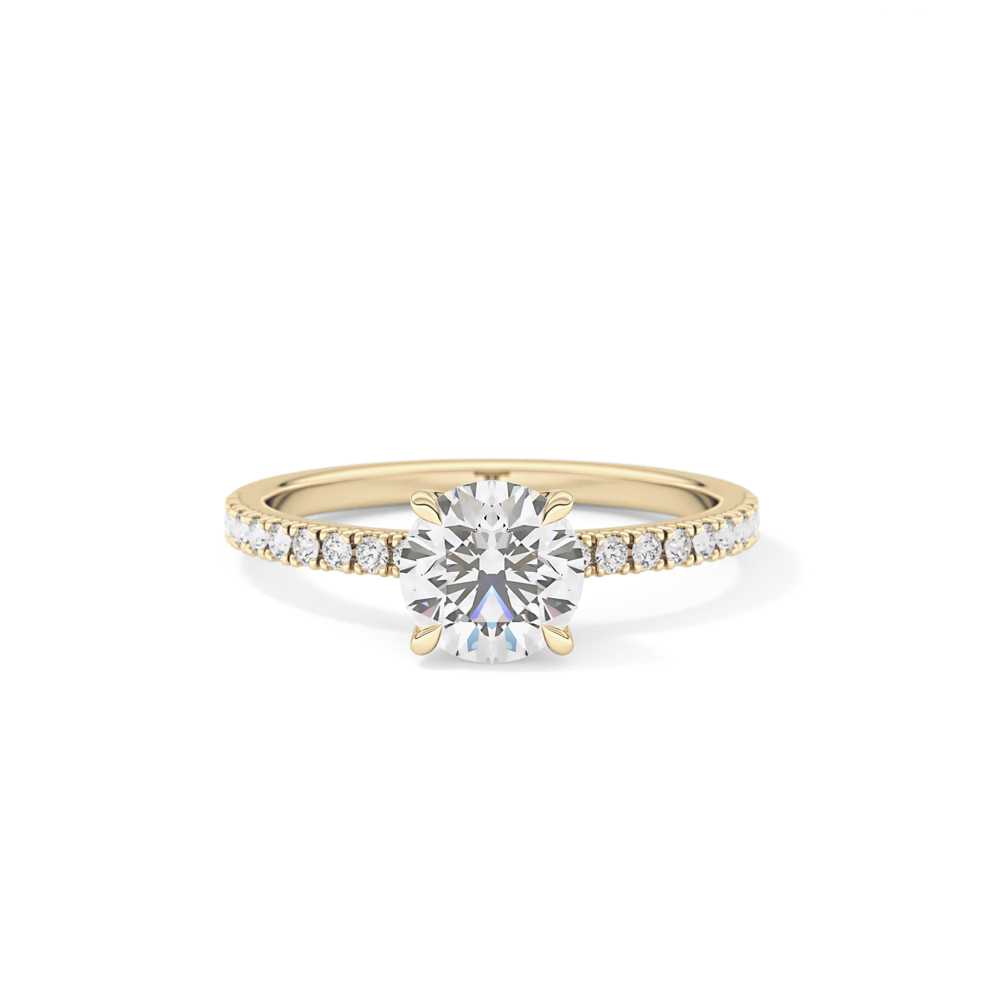 Round Cut 1.03 Carat Moissanite Ring – Pave Setting in Gold 8