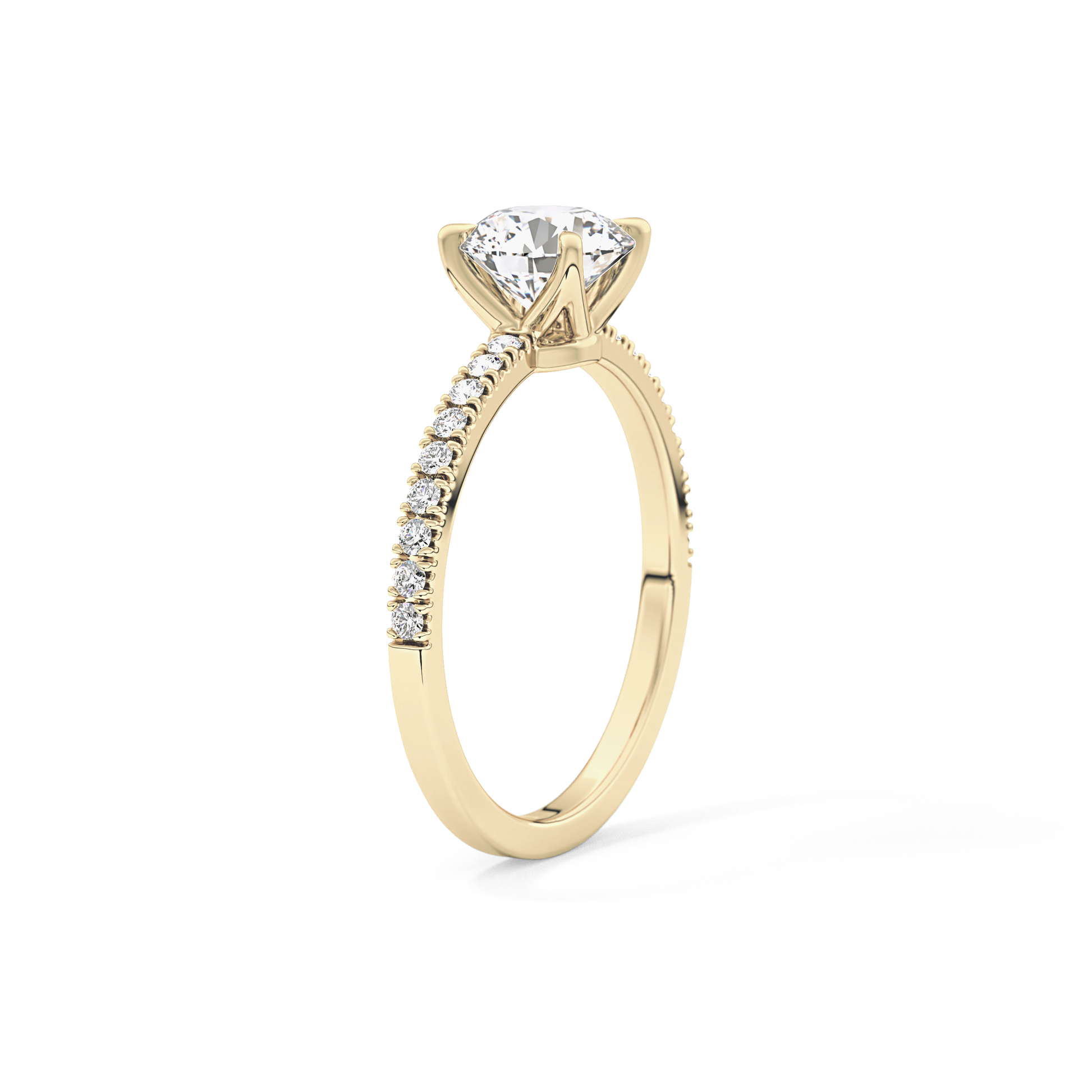 Round Cut 1.03 Carat Moissanite Ring – Pave Setting in Gold 13