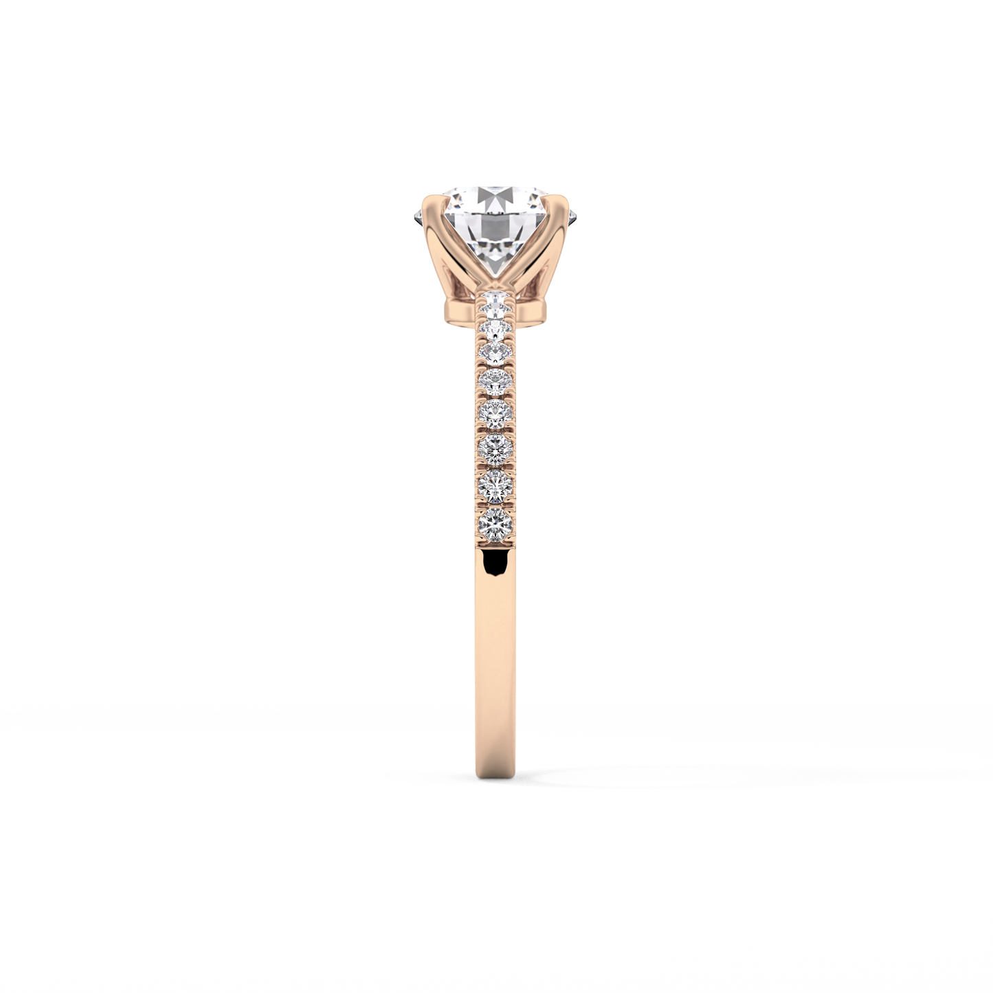 Round Cut 1.03 Carat Moissanite Ring – Pave Setting in Gold 19