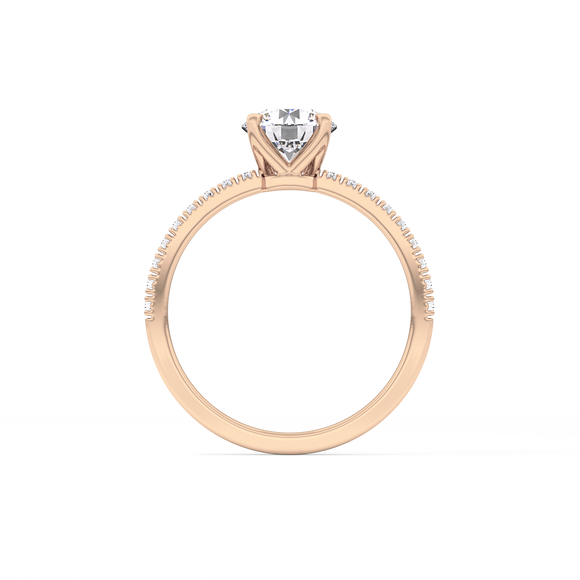 Round Cut 1.03 Carat Moissanite Ring – Pave Setting in Gold 21