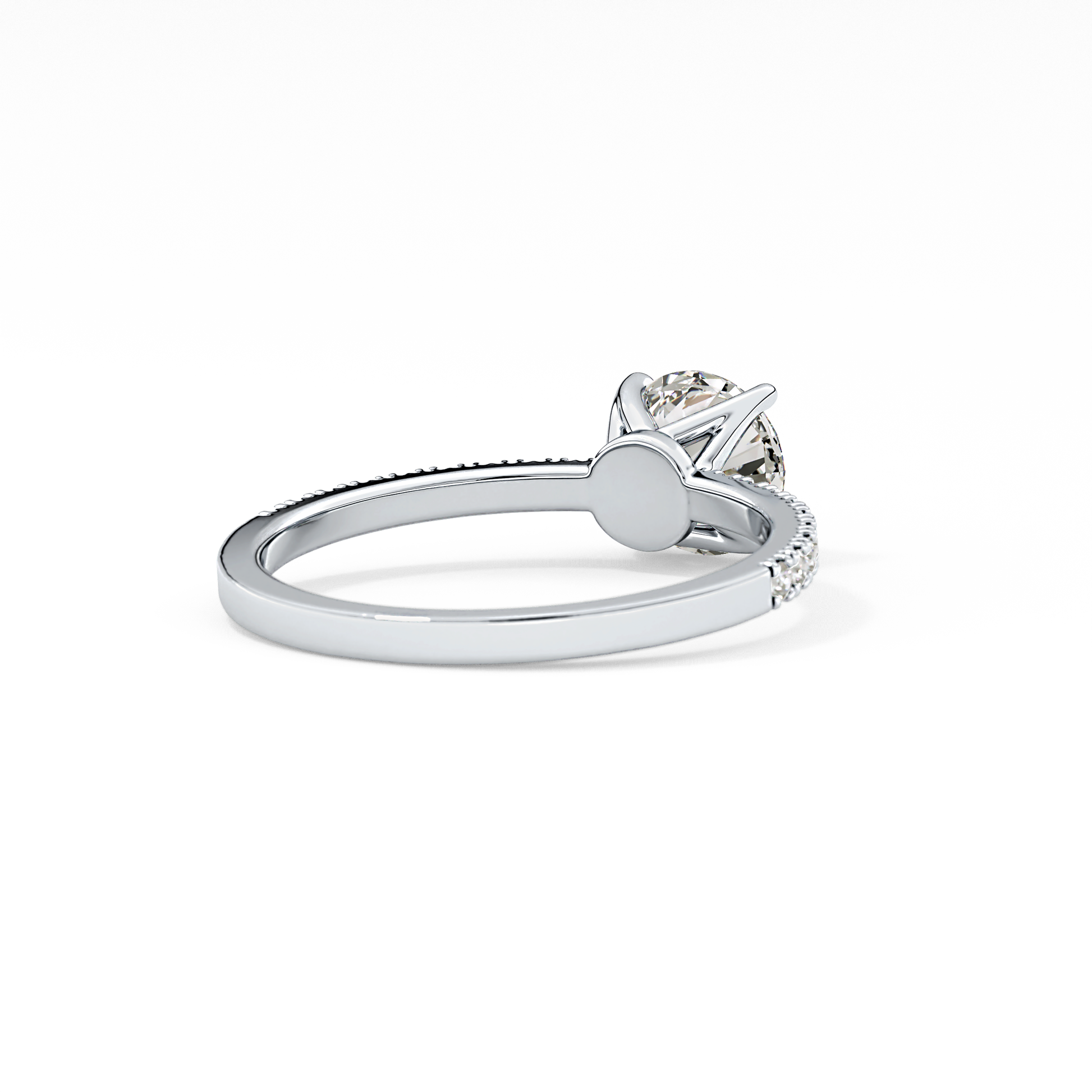 Round Cut 1.03 Carat Moissanite Ring – Pave Setting in Gold 5