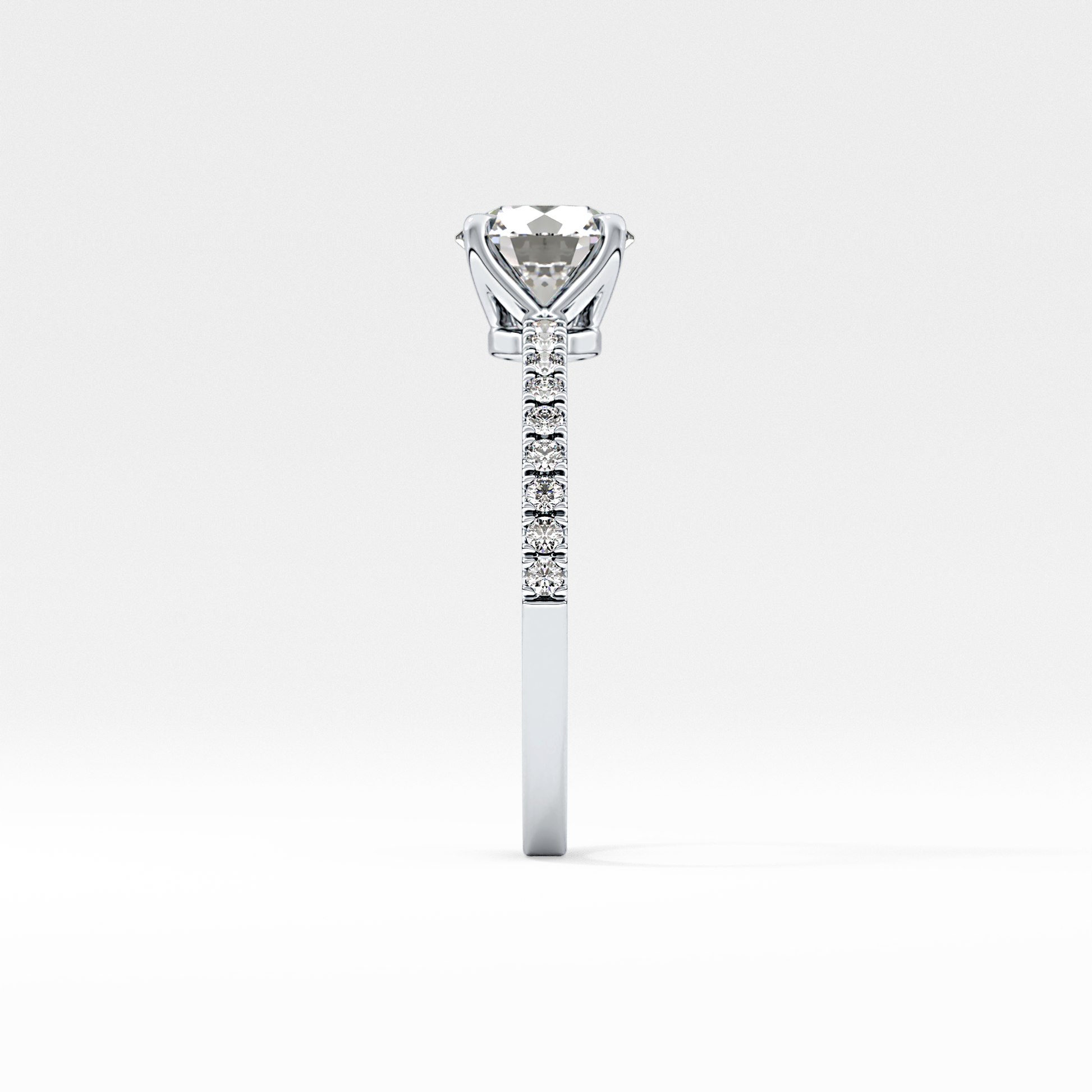 Round Cut 1.03 Carat Moissanite Ring – Pave Setting in Gold 7