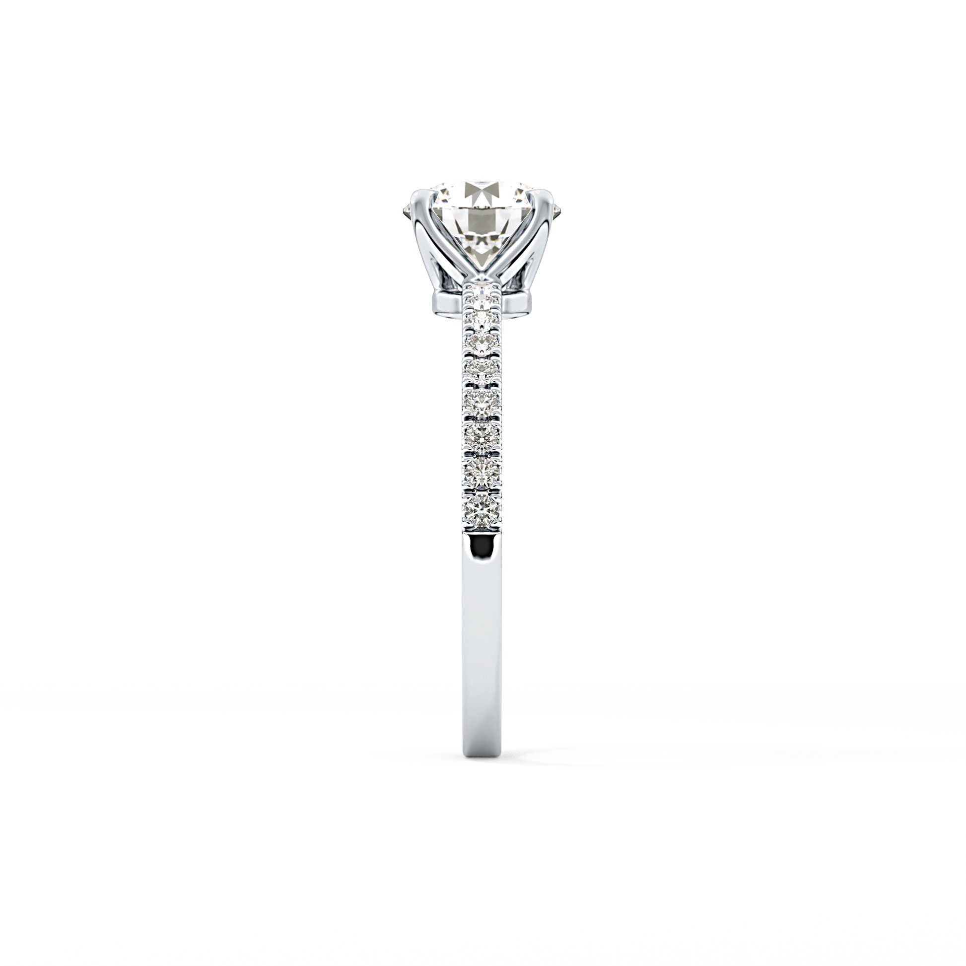 Round Cut 1.03 Carat Moissanite Ring – Pave Setting in Gold 3