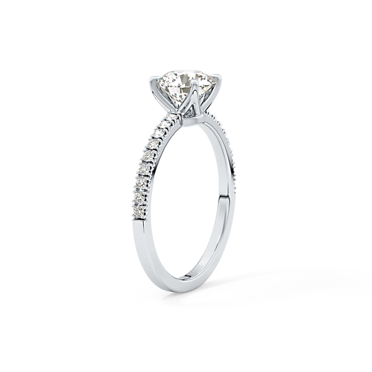Round Cut 1.03 Carat Moissanite Ring – Pave Setting in Gold 2