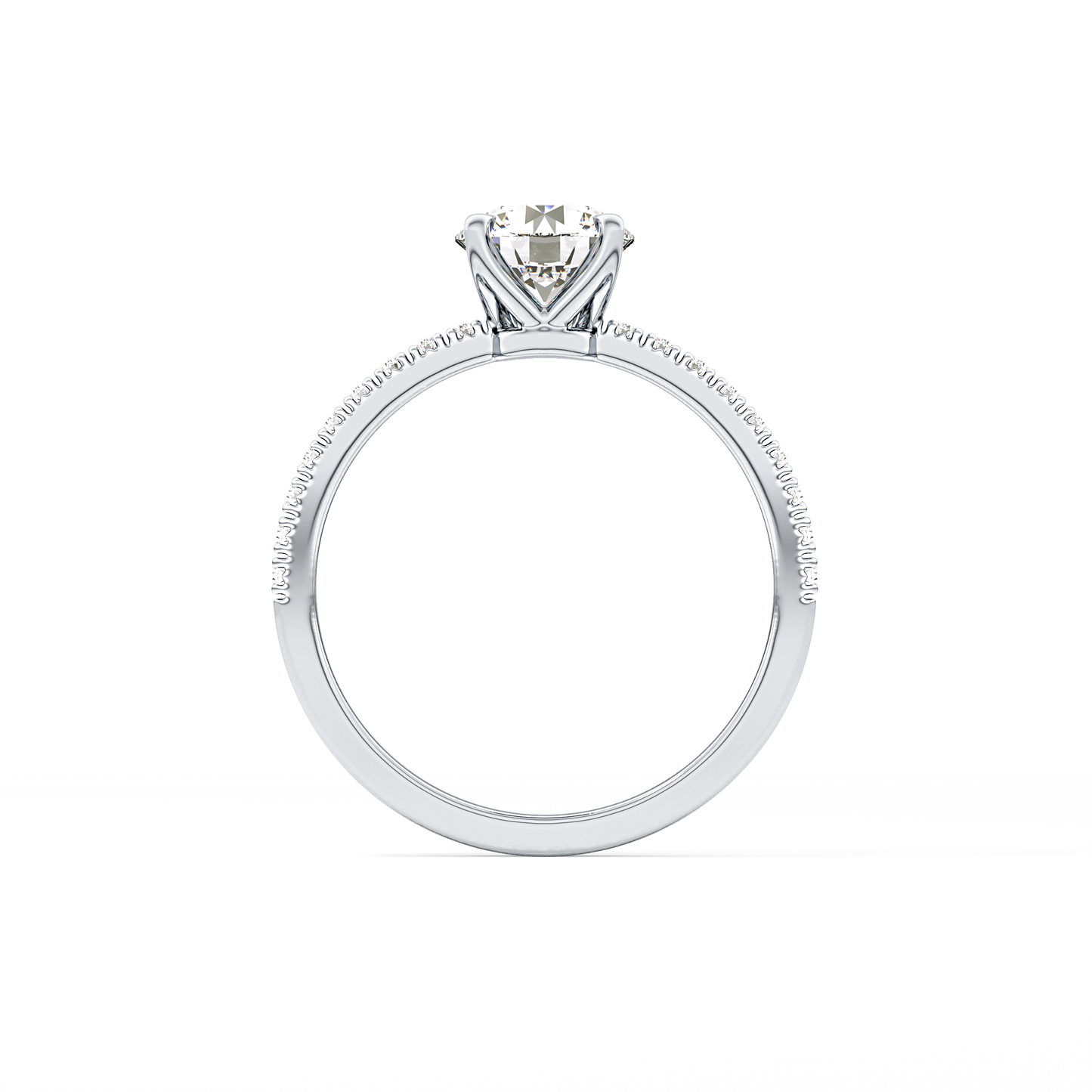 Round Cut 1.03 Carat Moissanite Ring – Pave Setting in Gold 4
