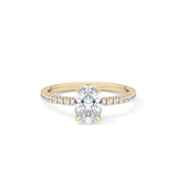 Oval Cut 1 Carat Moissanite Ring – Pave Setting in Gold