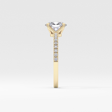 Oval Cut 1 Carat Moissanite Ring – Pave Setting in Gold