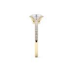 Oval Cut 1 Carat Moissanite Ring – Pave Setting in Gold