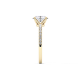 Oval Cut 1 Carat Moissanite Ring – Pave Setting in Gold