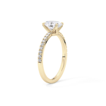 Oval Cut 1 Carat Moissanite Ring – Pave Setting in Gold