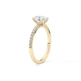 Oval Cut 1 Carat Moissanite Ring – Pave Setting in Gold