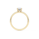 Oval Cut 1 Carat Moissanite Ring – Pave Setting in Gold