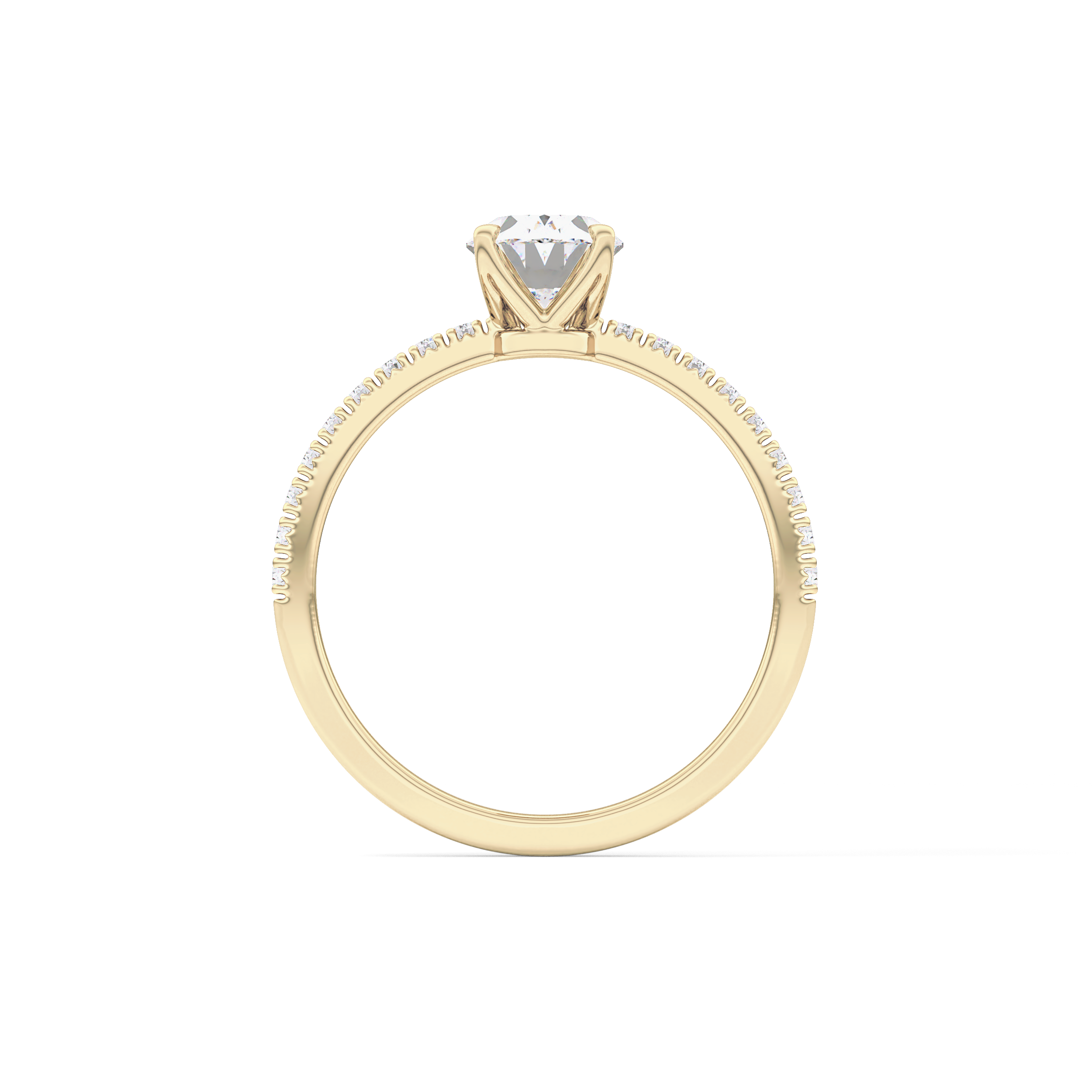 Oval Cut 1 Carat Moissanite Ring – Pave Setting in Gold