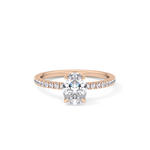 Oval Cut 1 Carat Moissanite Ring – Pave Setting in Gold