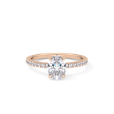 Oval Cut 1 Carat Moissanite Ring – Pave Setting in Gold
