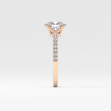 Oval Cut 1 Carat Moissanite Ring – Pave Setting in Gold