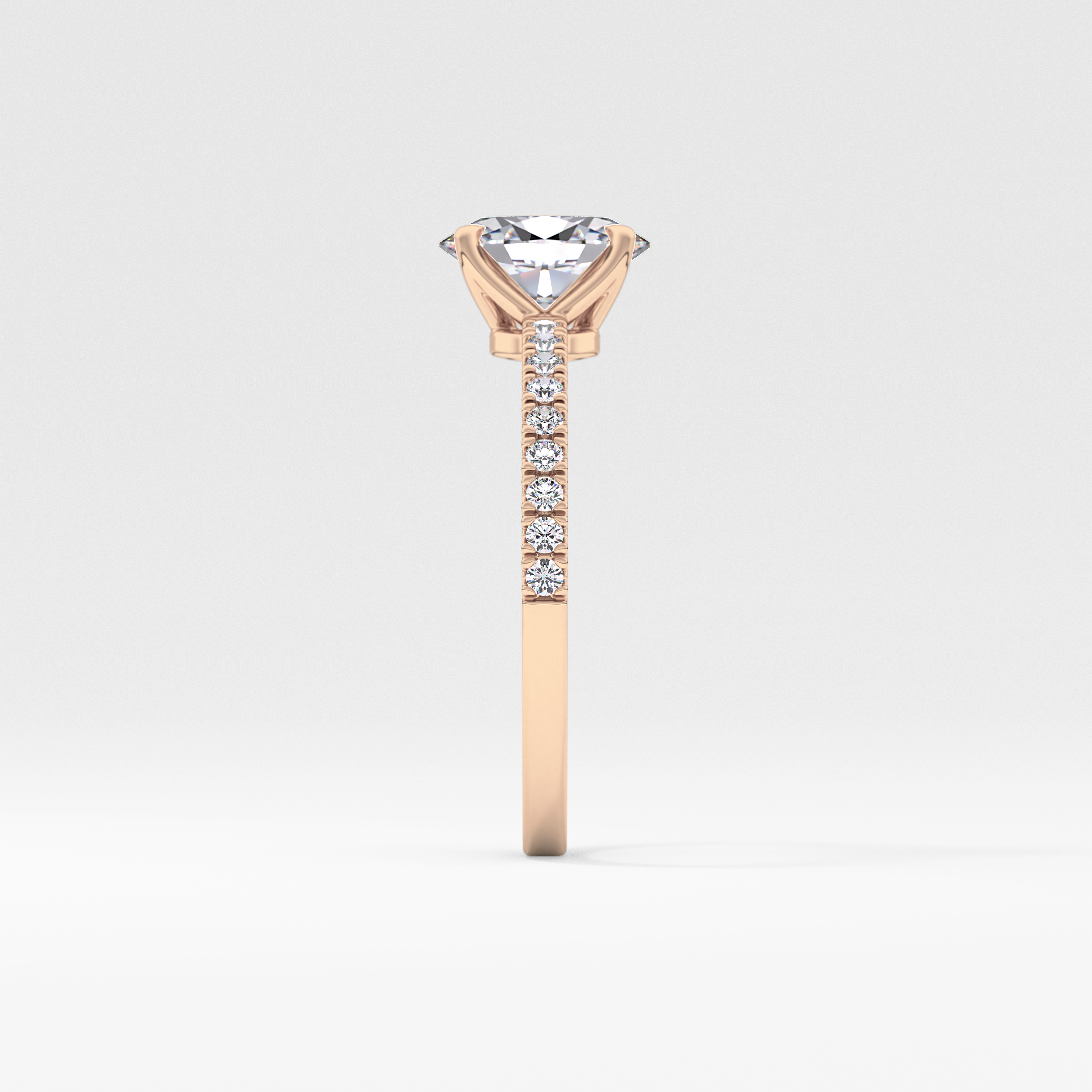 Oval Cut 1 Carat Moissanite Ring – Pave Setting in Gold