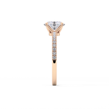 Oval Cut 1 Carat Moissanite Ring – Pave Setting in Gold