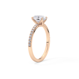 Oval Cut 1 Carat Moissanite Ring – Pave Setting in Gold