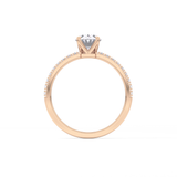 Oval Cut 1 Carat Moissanite Ring – Pave Setting in Gold