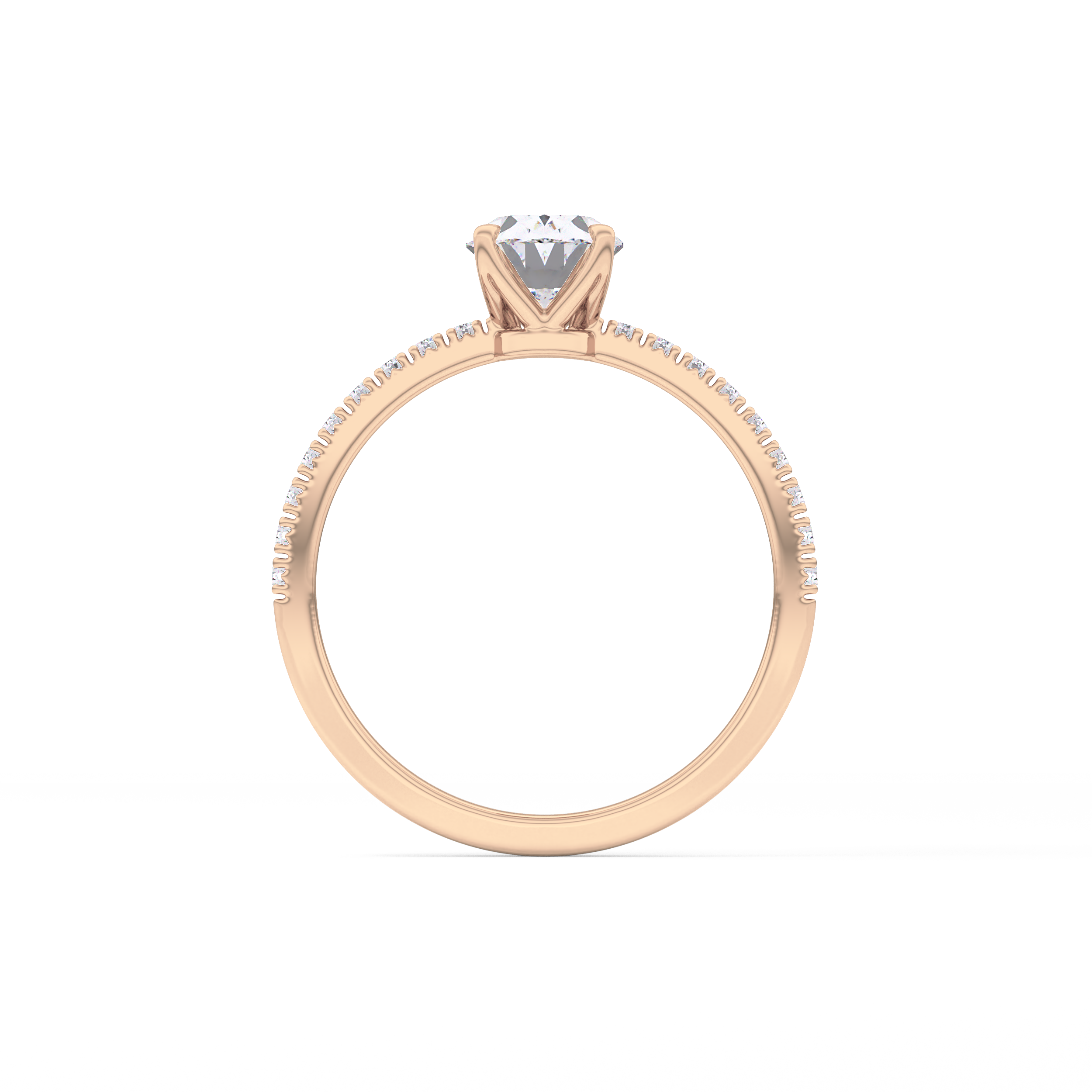Oval Cut 1 Carat Moissanite Ring – Pave Setting in Gold