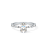 Oval Cut 1 Carat Moissanite Ring – Pave Setting in Gold
