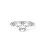 Oval Cut 1 Carat Moissanite Ring – Pave Setting in Gold