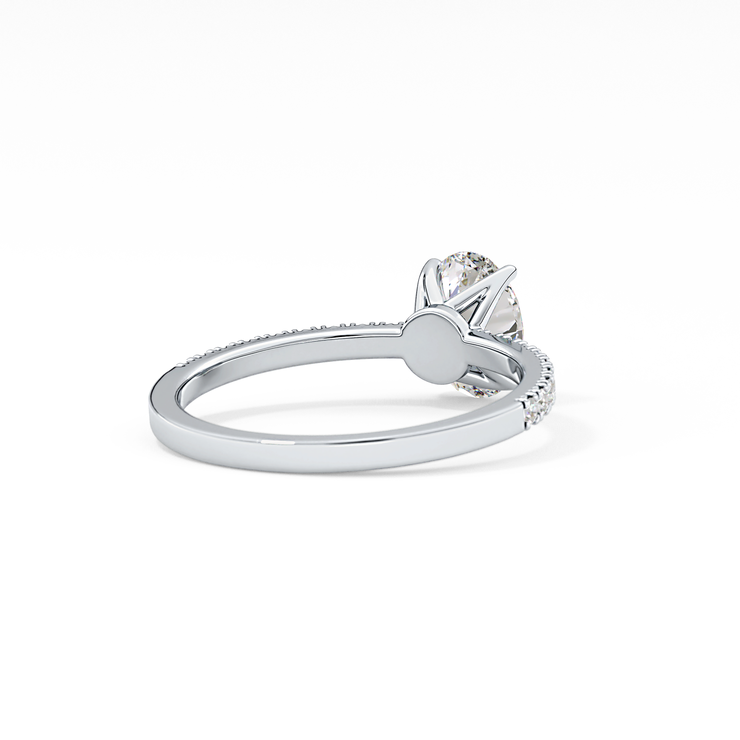 Oval Cut 1 Carat Moissanite Ring – Pave Setting in Gold