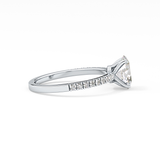 Oval Cut 1 Carat Moissanite Ring – Pave Setting in Gold