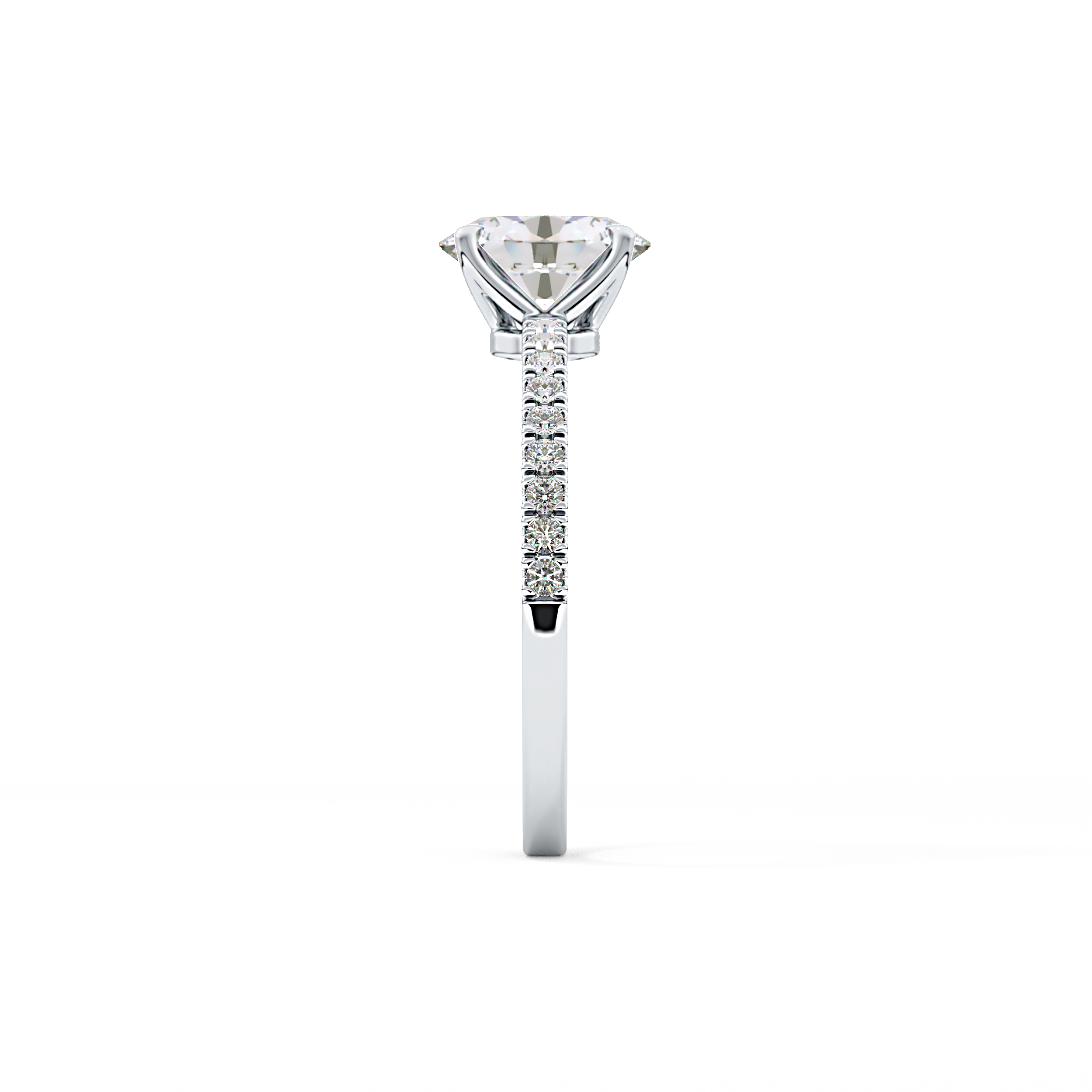 Oval Cut 1 Carat Moissanite Ring – Pave Setting in Gold