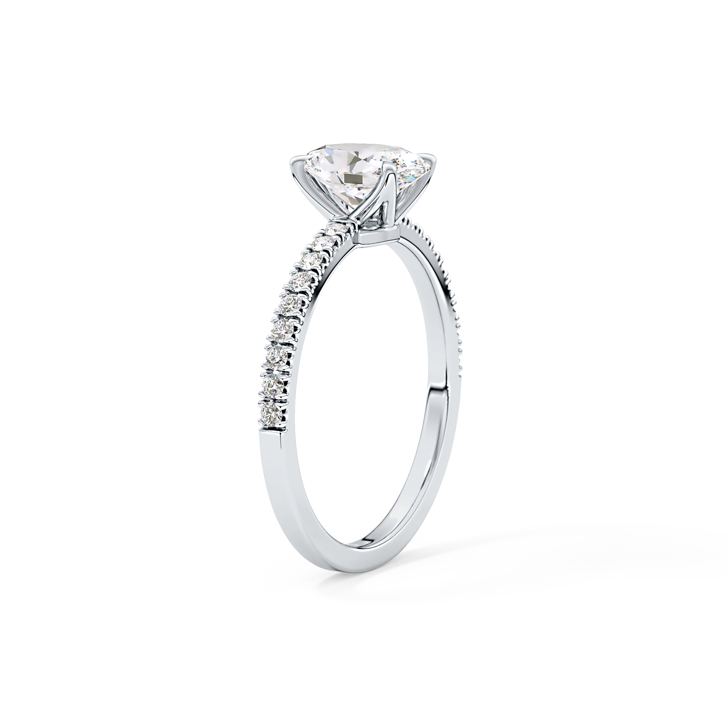 Oval Cut 1 Carat Moissanite Ring – Pave Setting in Gold