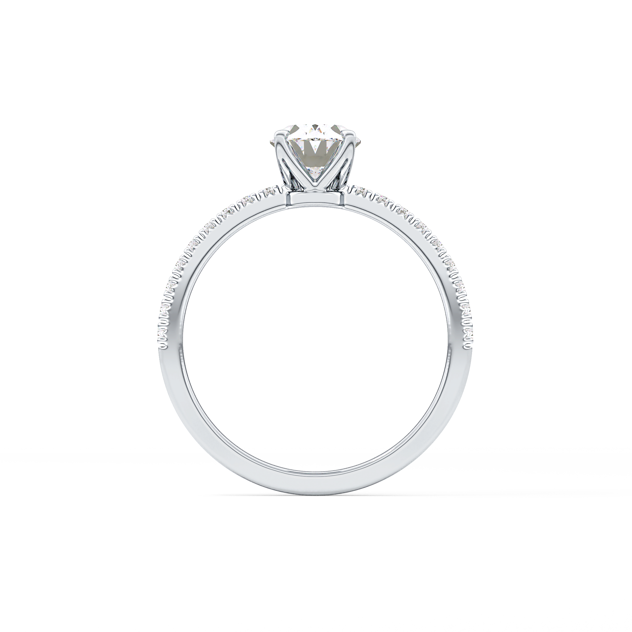 Oval Cut 1 Carat Moissanite Ring – Pave Setting in Gold
