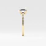 Emerald Cut 1.02 Carat Moissanite Ring – Pave Setting in Gold 4