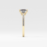 Emerald Cut 1.02 Carat Moissanite Ring – Pave Setting in Gold 4