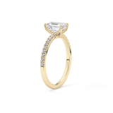 Emerald Cut 1.02 Carat Moissanite Ring – Pave Setting in Gold 5