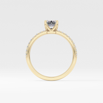 Emerald Cut 1.02 Carat Moissanite Ring – Pave Setting in Gold 6
