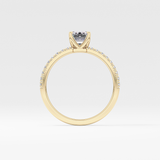 Emerald Cut 1.02 Carat Moissanite Ring – Pave Setting in Gold 6