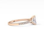 Emerald Cut 1.02 Carat Moissanite Ring – Pave Setting in Gold 15