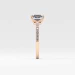 Emerald Cut 1.02 Carat Moissanite Ring – Pave Setting in Gold 16