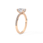 Emerald Cut 1.02 Carat Moissanite Ring – Pave Setting in Gold 17
